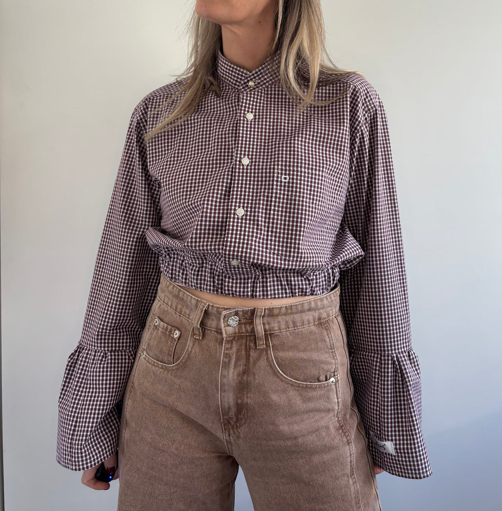 Blouse | C H E Q U E R E D | cropped