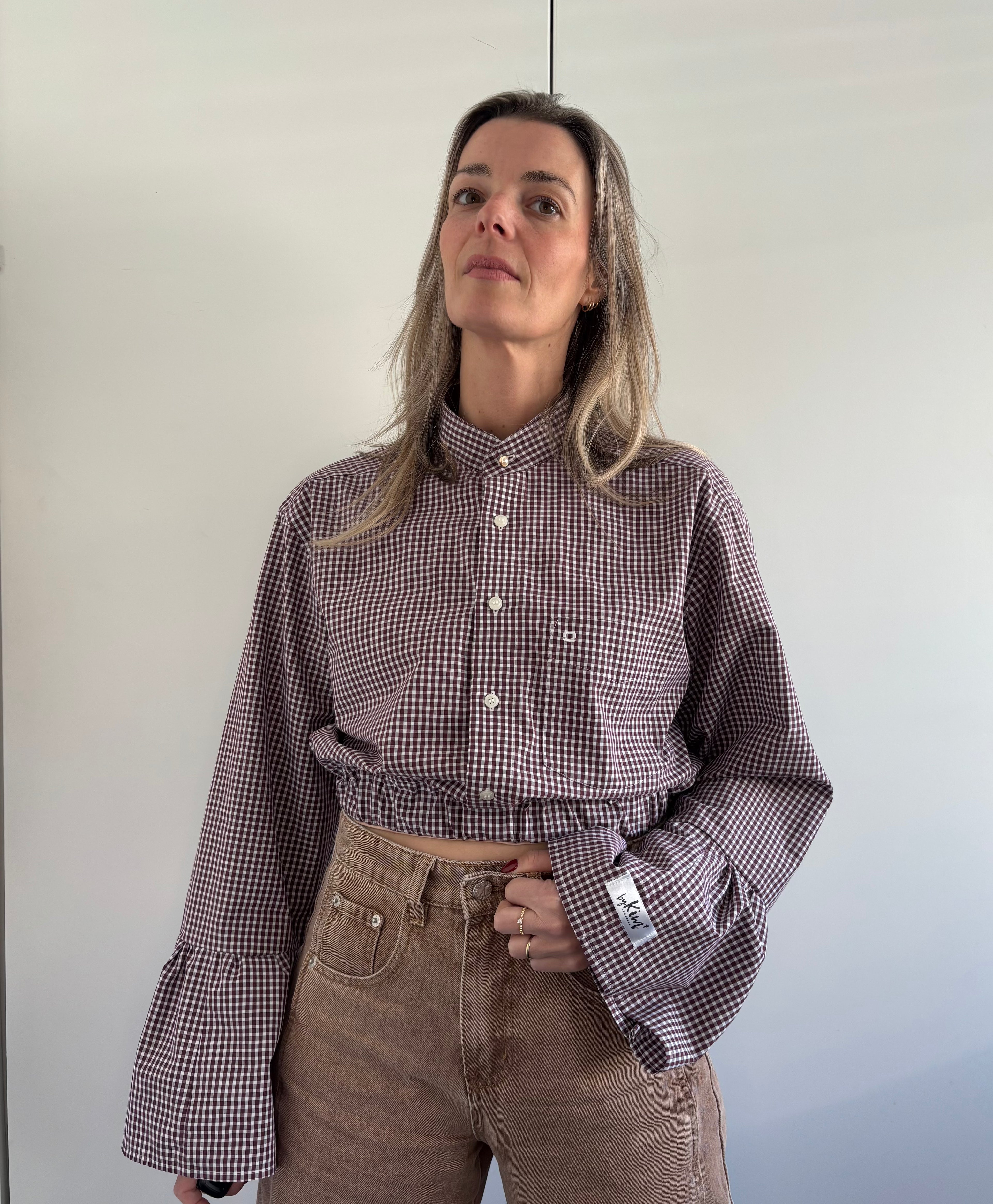 Blouse | C H E Q U E R E D | cropped