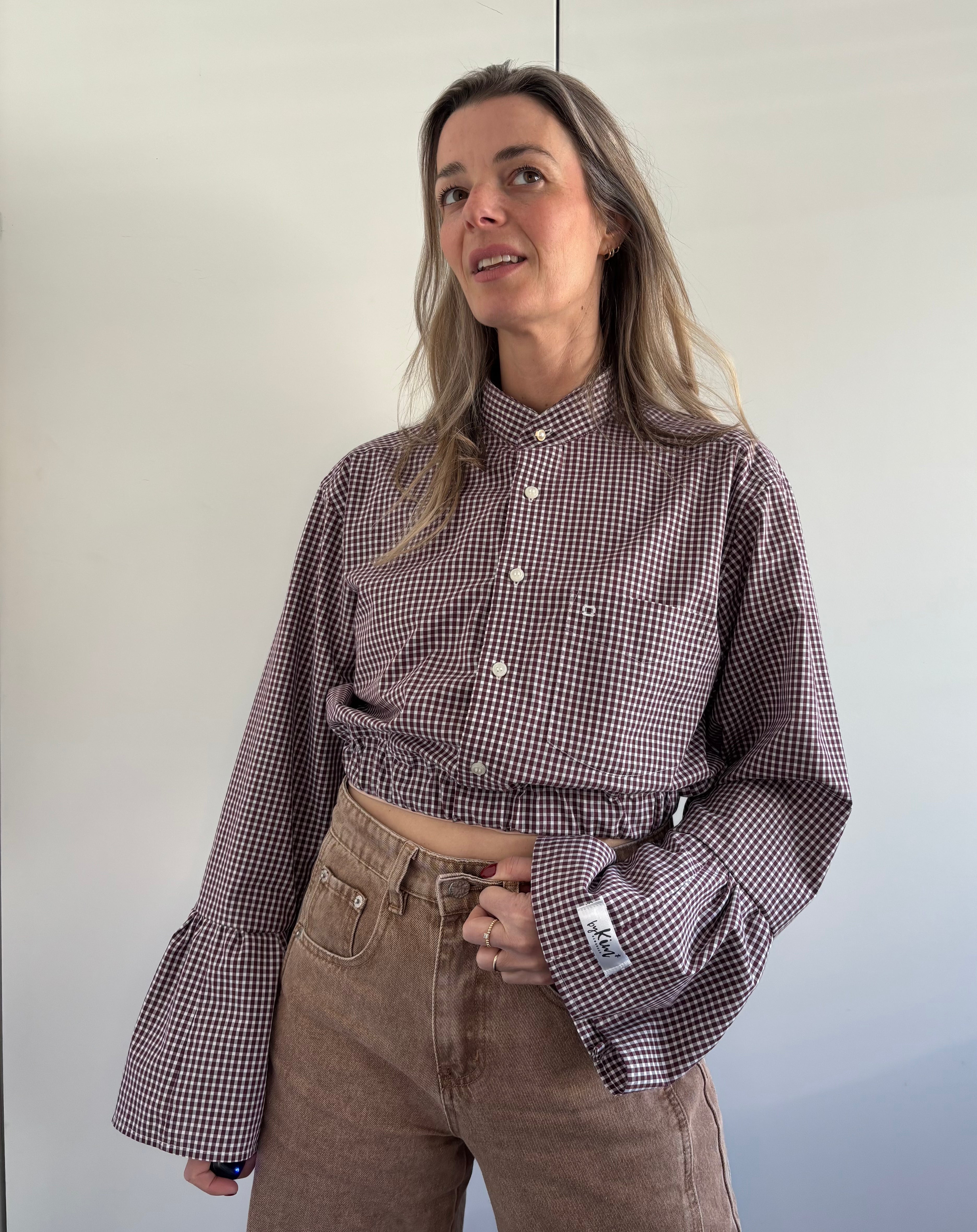 Blouse | C H E Q U E R E D | cropped