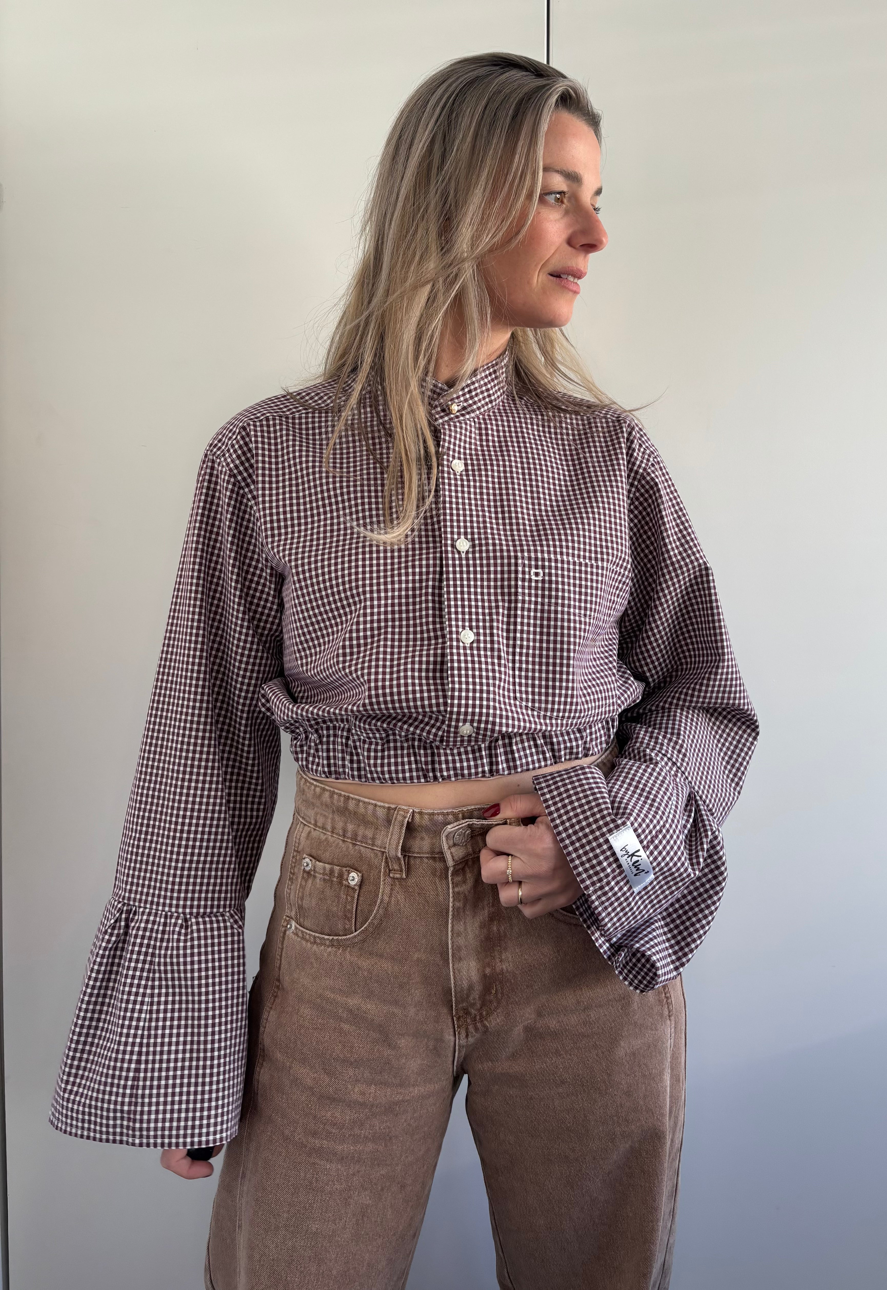 Blouse | C H E Q U E R E D | cropped