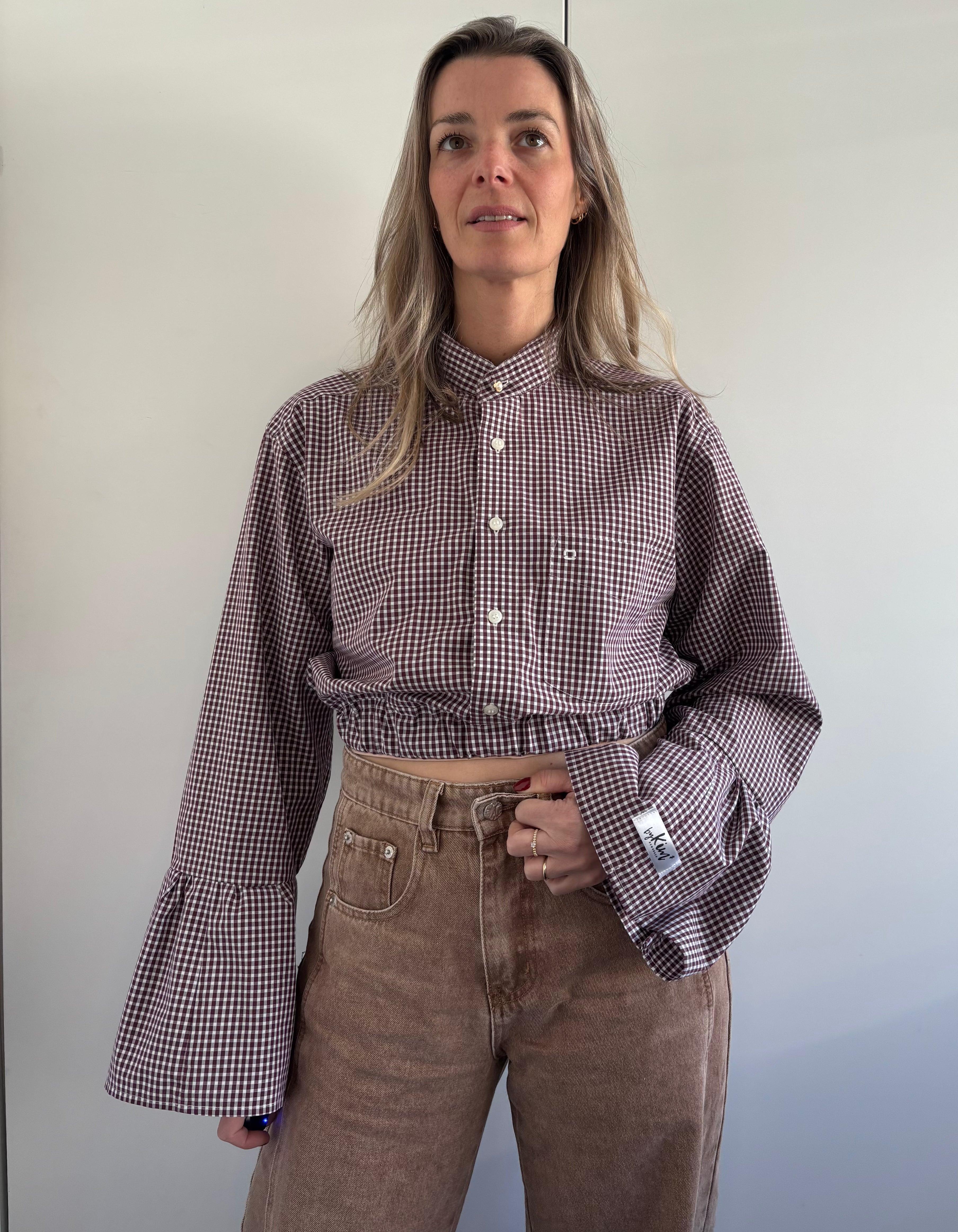 Blouse | C H E Q U E R E D | cropped