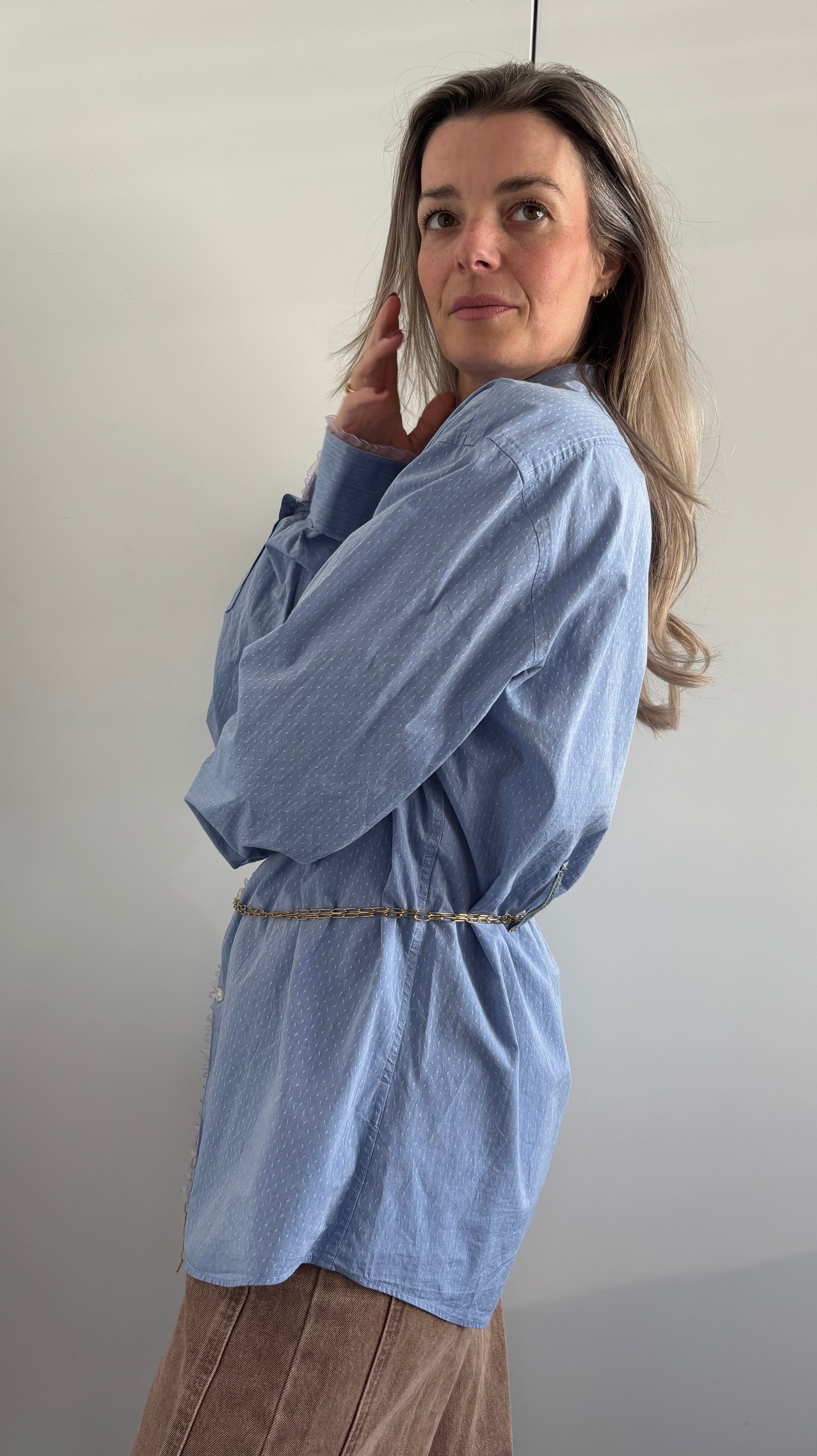 Blouse | B L U E  | denim details