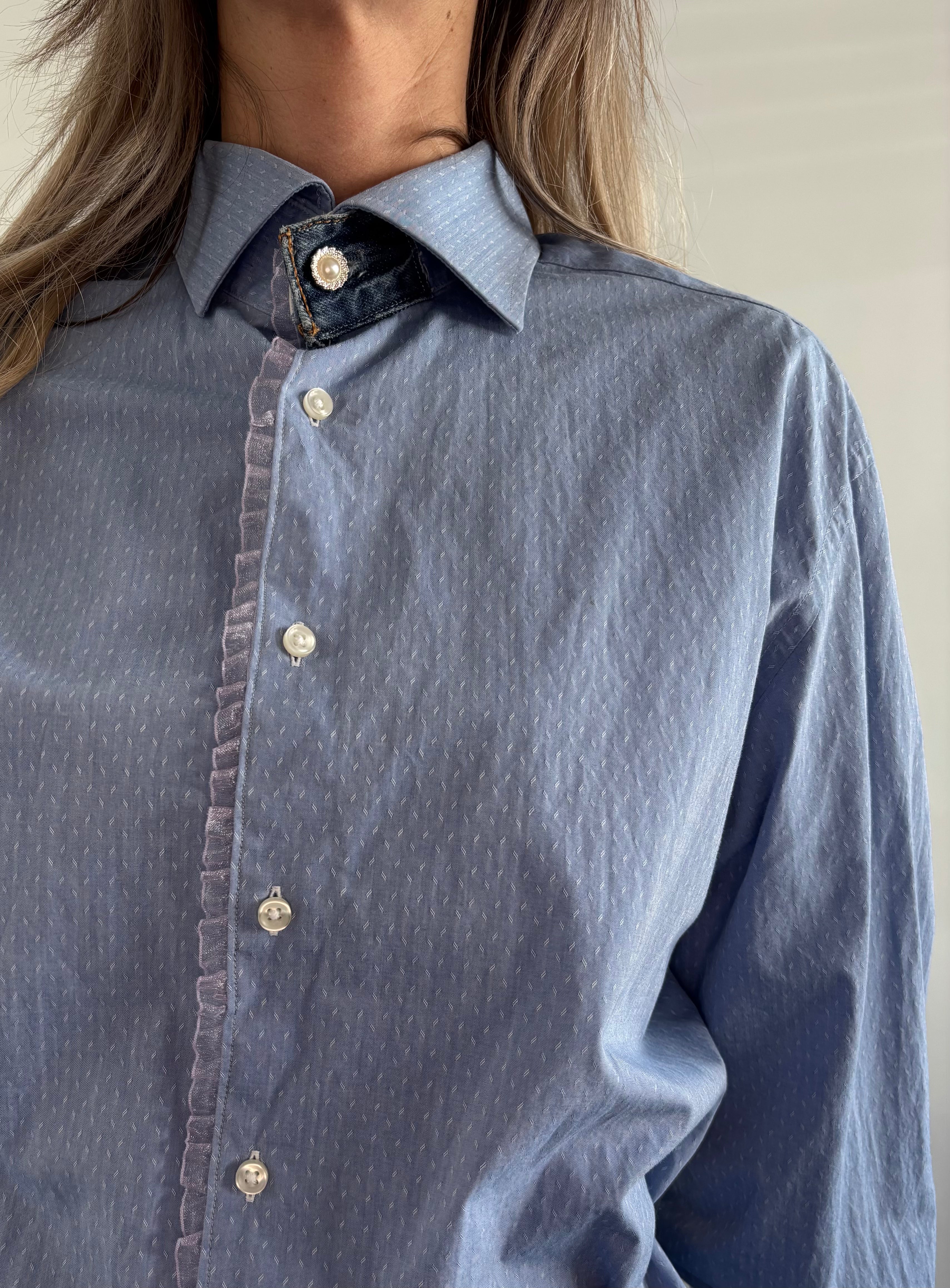 Blouse | B L U E  | denim details